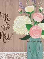 NAPKINS 16CT RUSTIC WEDDING MR/MRS