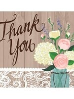 THANK YOU CARDS 8CT RUSTIC WEDDING