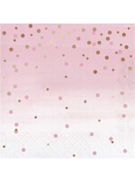 NAPKINS 16CT FOIL DOTS ROSE ALL DAY