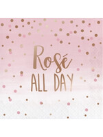 NAPKIN 16CT FOIL  ROSE ALL DAY