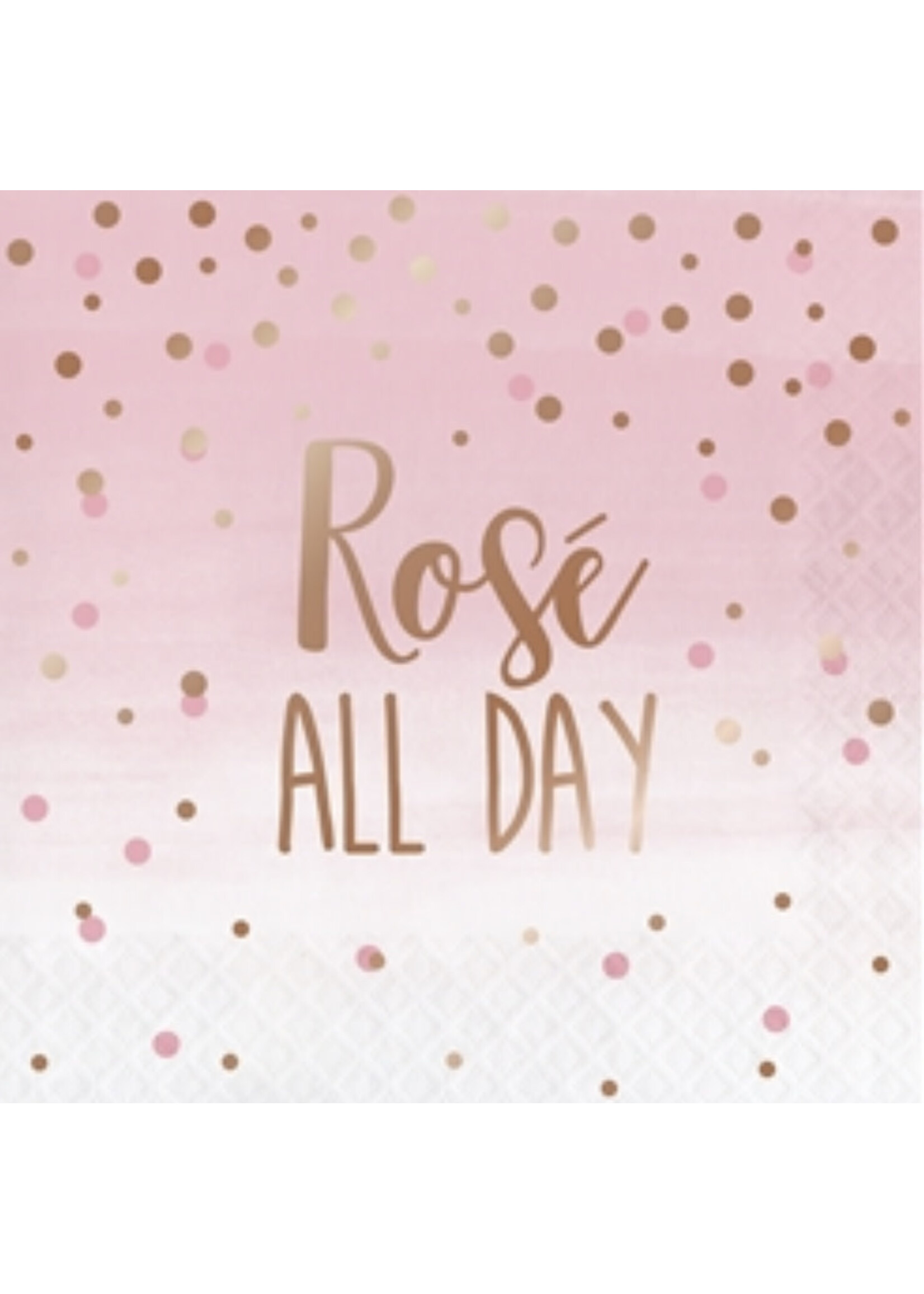 NAPKIN 16CT FOIL ROSE ALL DAY