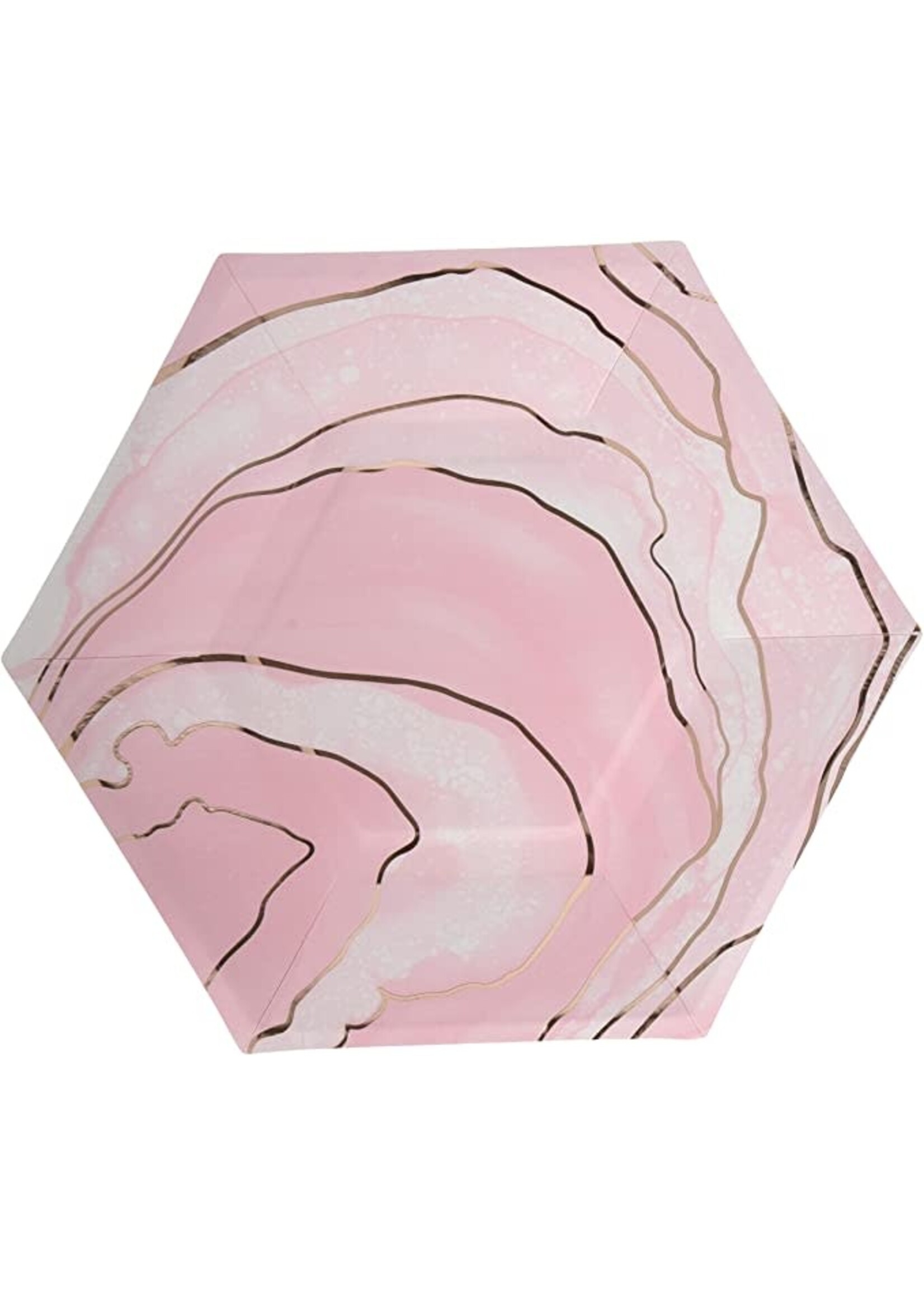 PLATE 8CT SHAPE GEODE ROSE ALL DAY