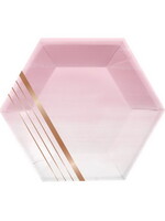 PLATE 8CT SHAPE STRPS ROSE ALL DAY