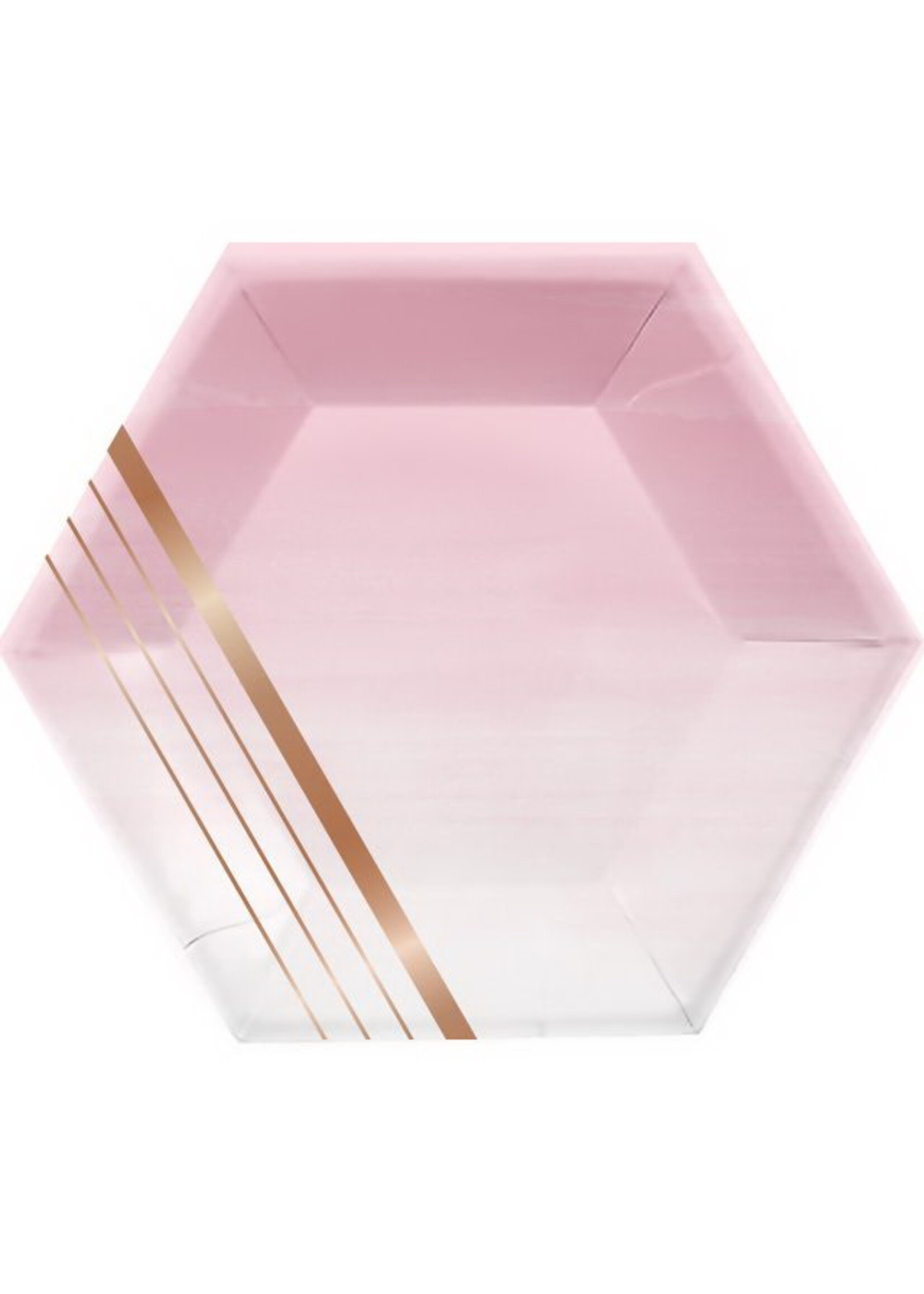 PLATE 8CT SHAPE STRPS ROSE ALL DAY