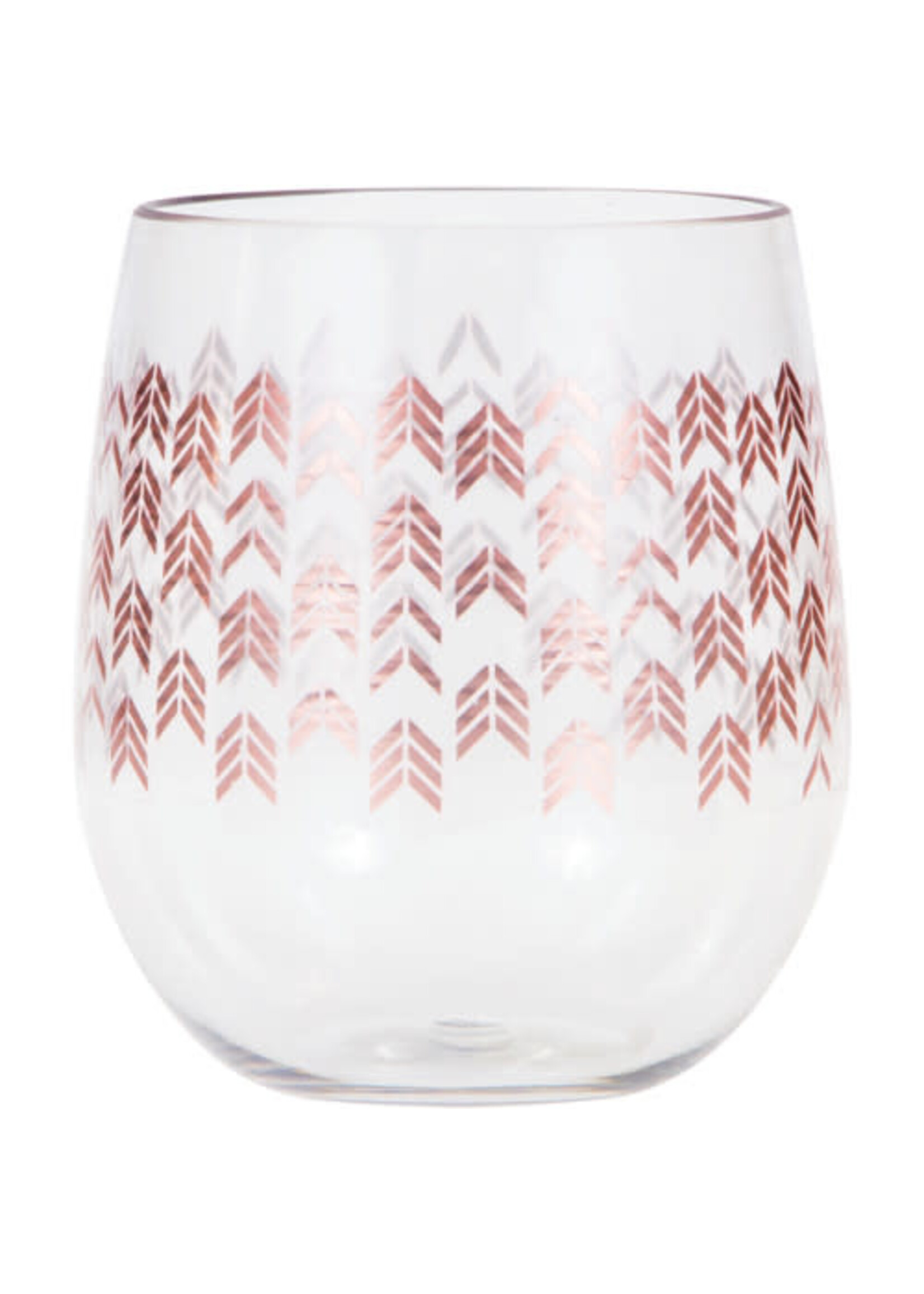 ROSE GOLD WINE PLASTIC CUP 1 CT
