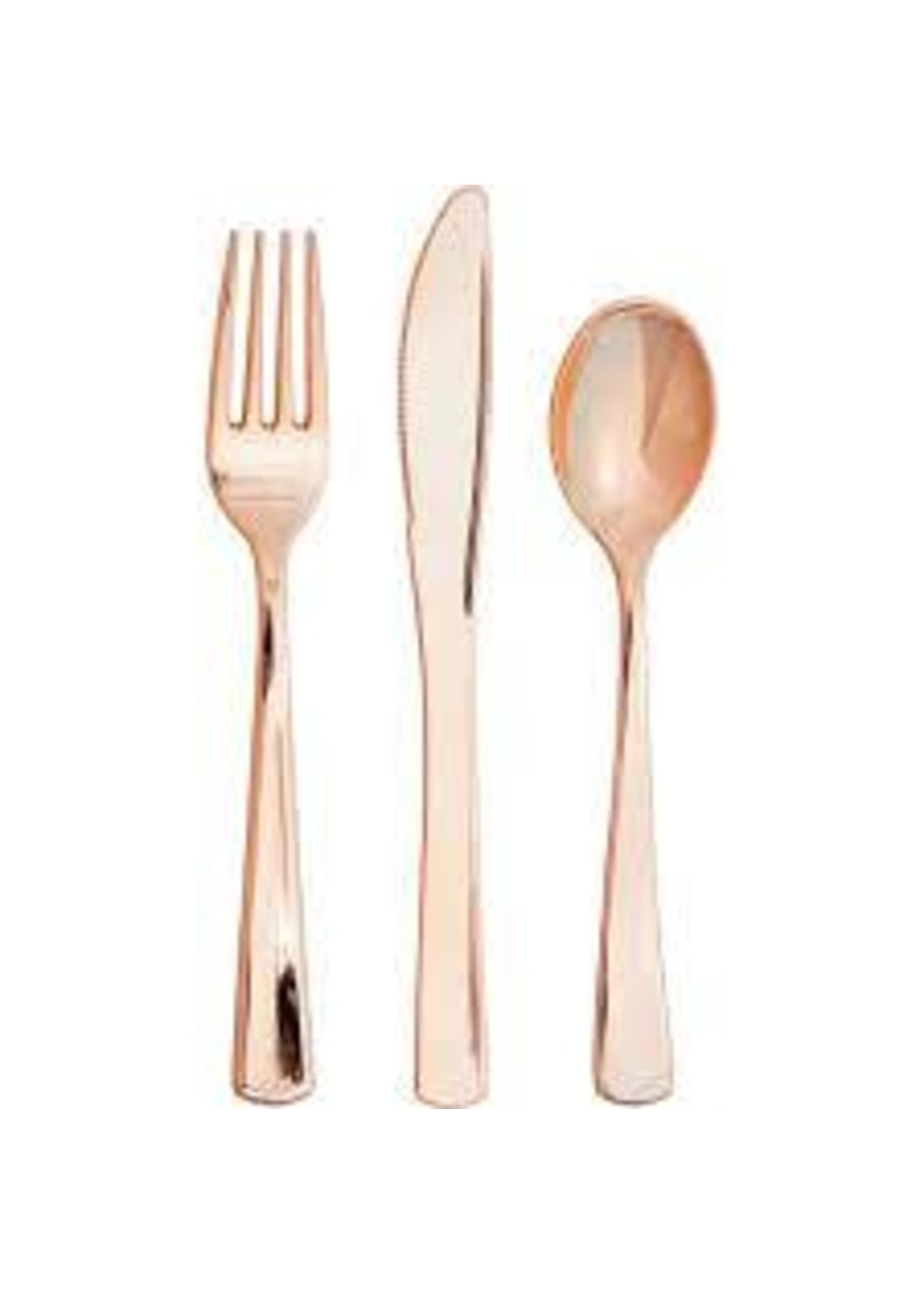 PLASTIC CUTLERY 24CT ELISE ROSE GOLD