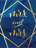 NAPKIN 16CT MRS & MRS FOIL NAVY BLUE GOLD GEODE