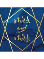 NAPKIN 16CT MRS & MRS FOIL NAVY BLUE GOLD GEODE
