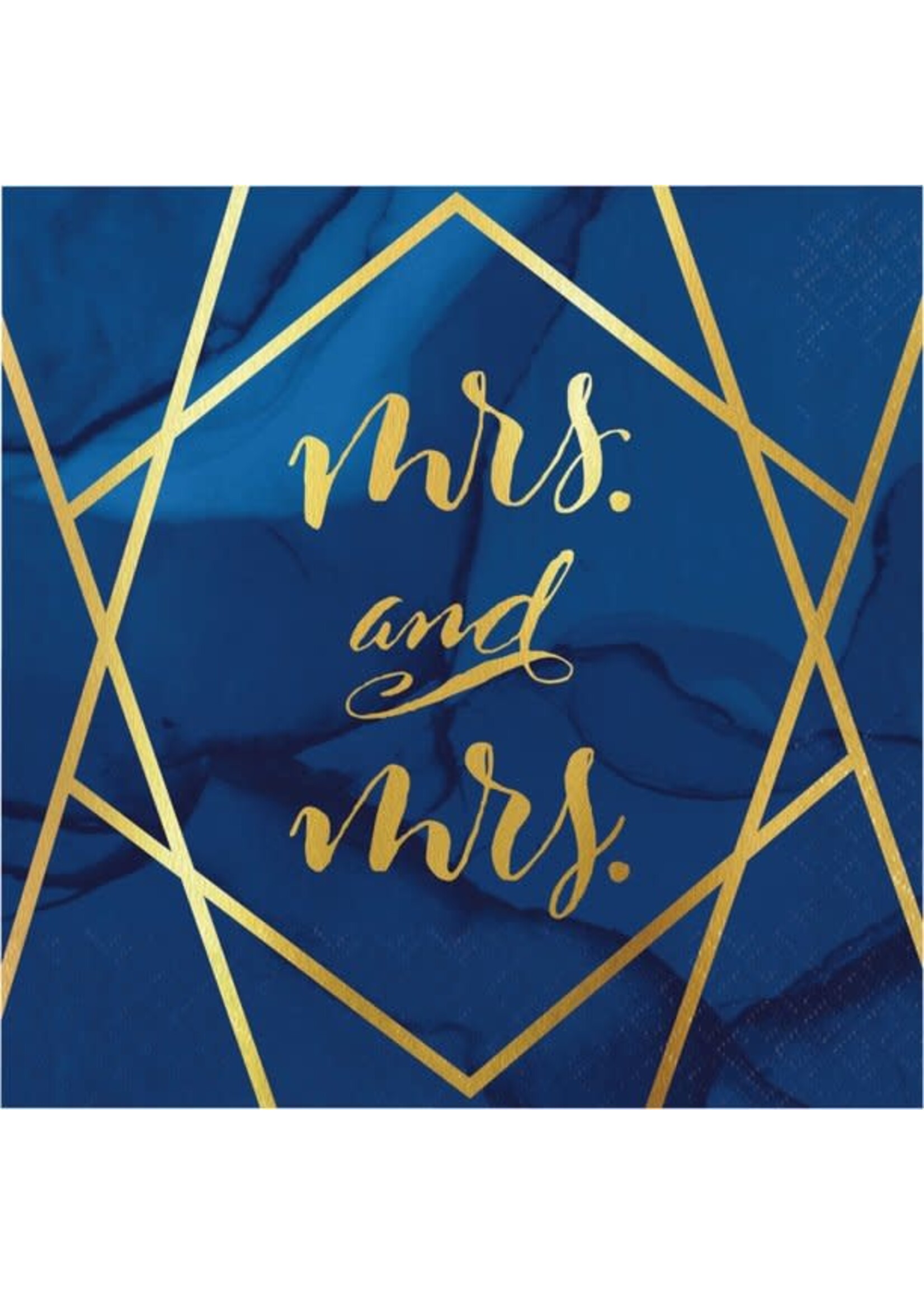 NAPKIN 16CT MRS & MRS FOIL NAVY BLUE GOLD GEODE