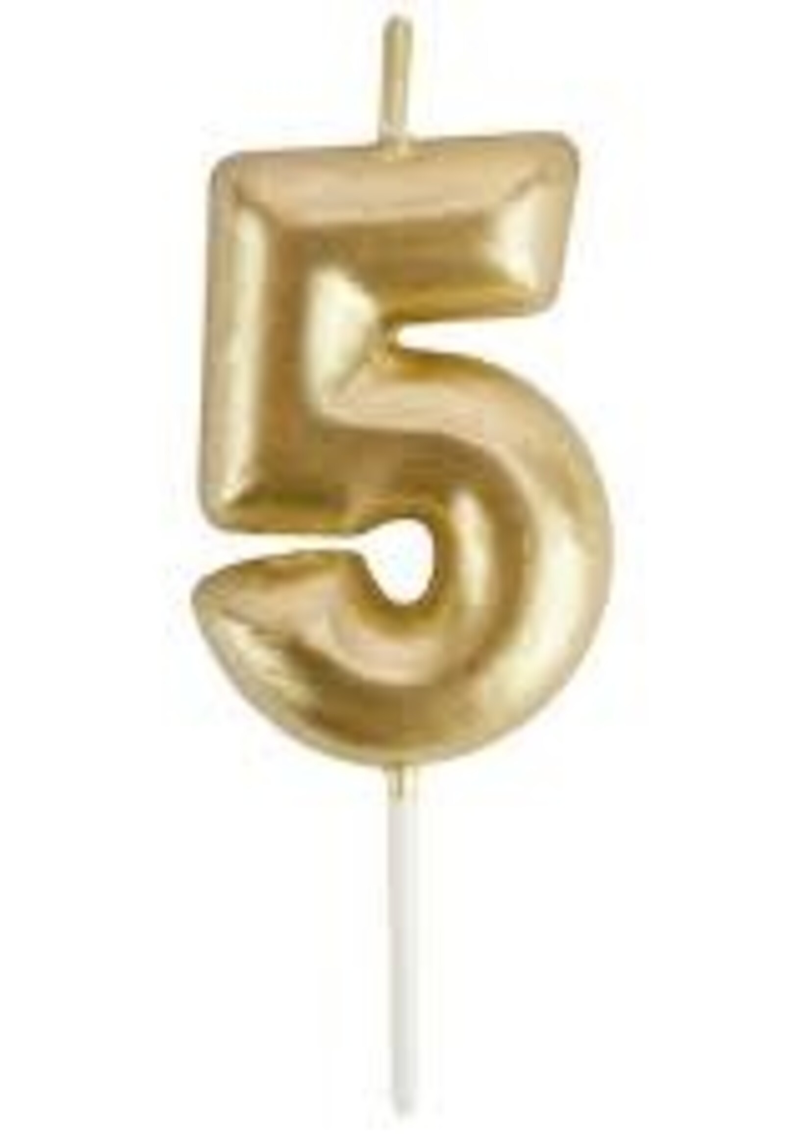 5 Mini Gold Numeral Candles