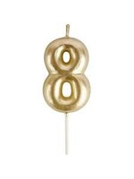 8 Mini Gold Numeral Candles