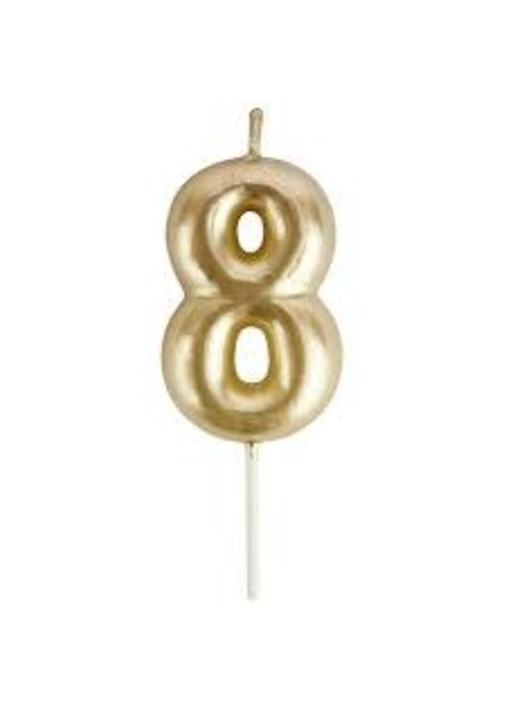 8 Mini Gold Numeral Candles