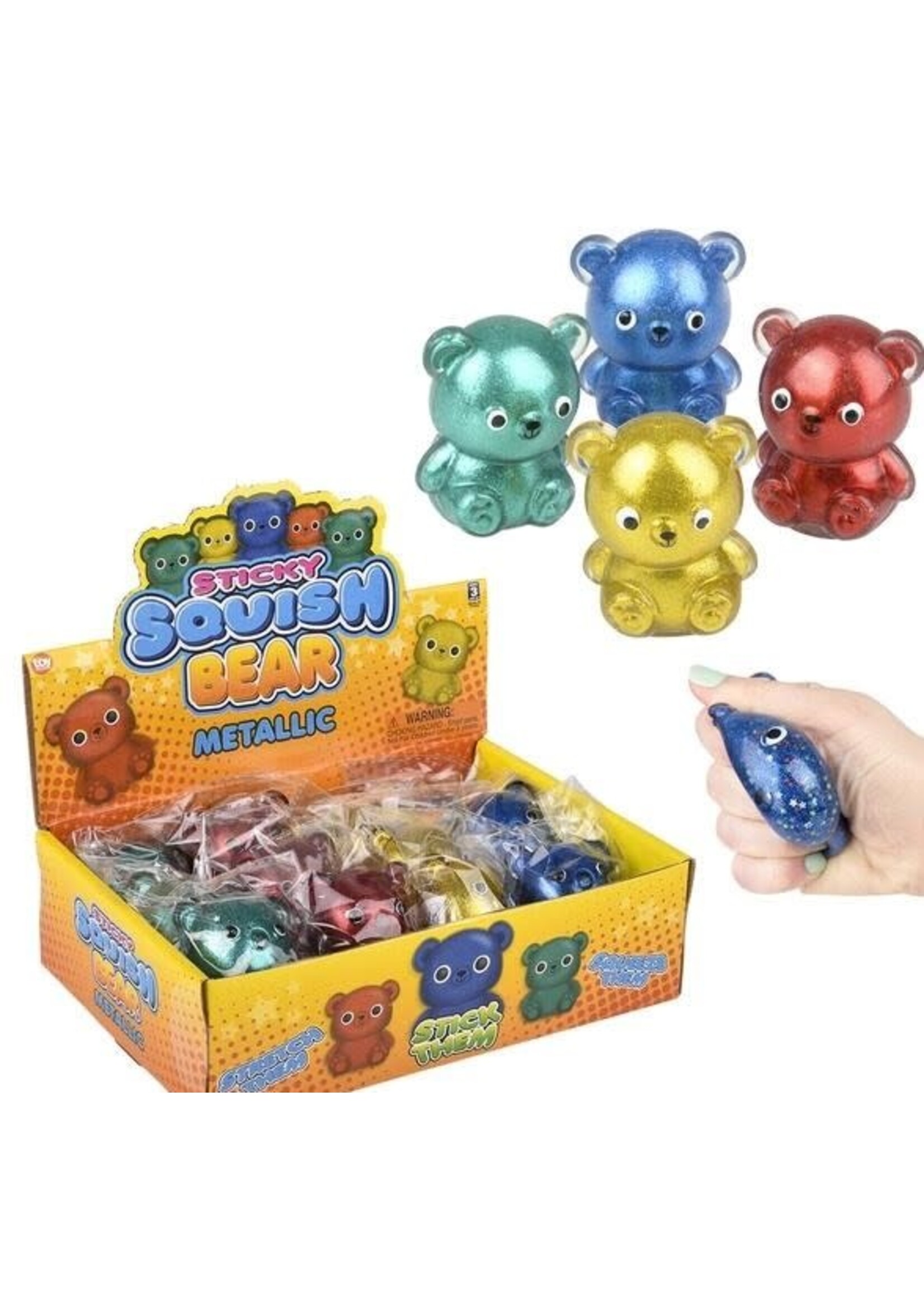 2.25" SQUISH STICKY GLITTER BEAR