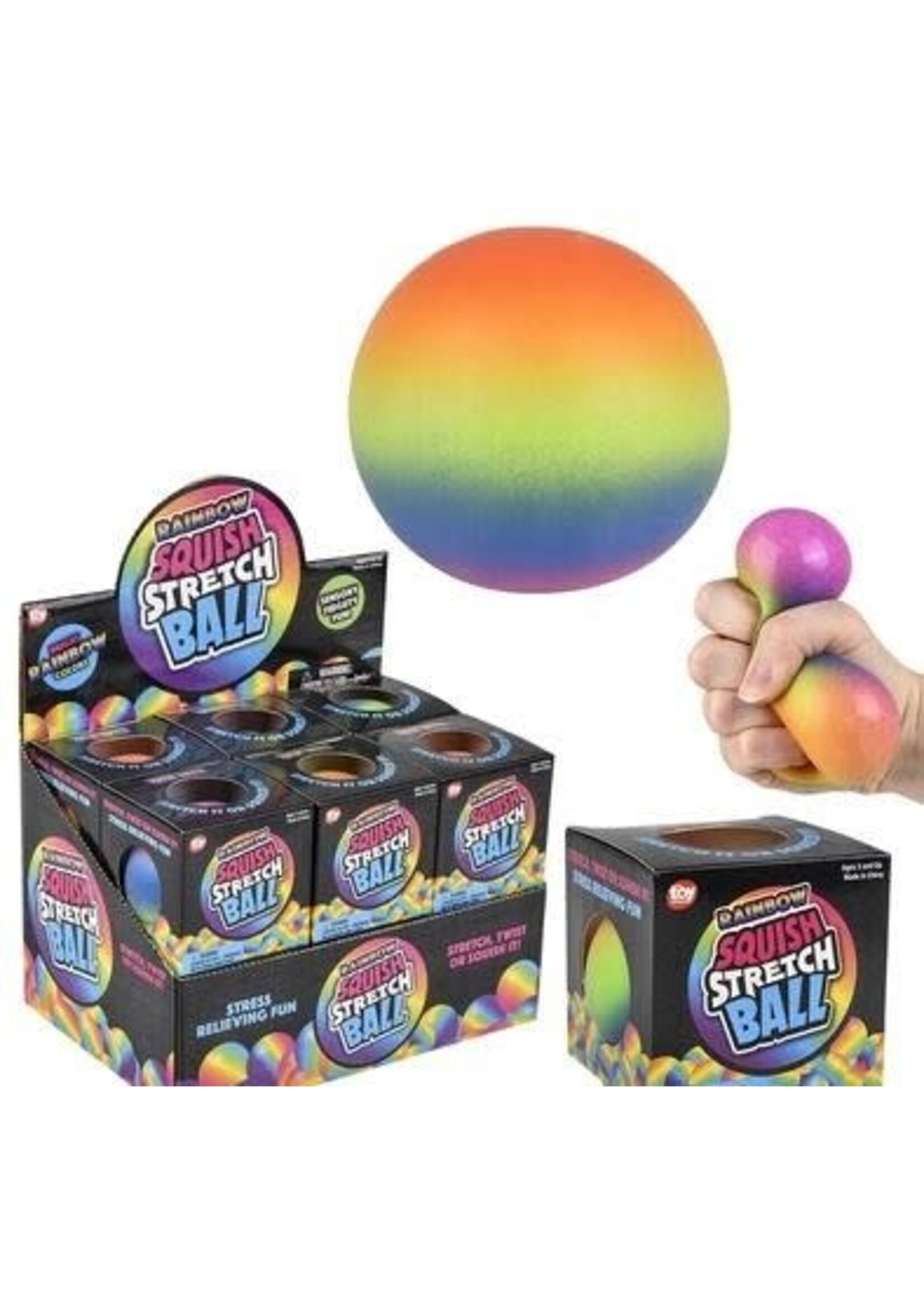2.5" SQUISH AND STRETCH RAINBOW BALL