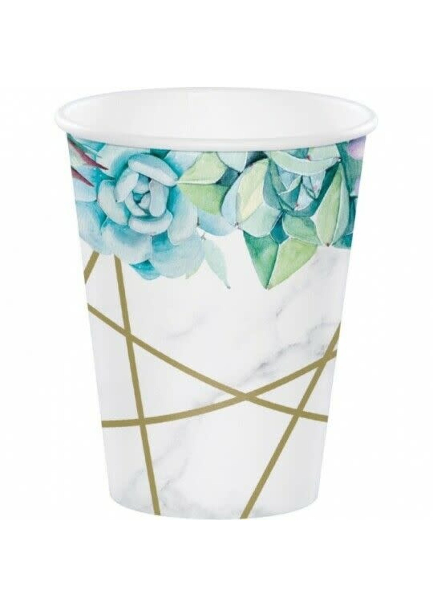 12oz. CUP 8CT GEOMETRIC SUCCULENTS
