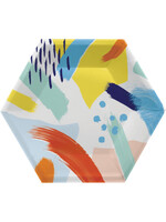 PLATE HEX 8CT ART CLASS