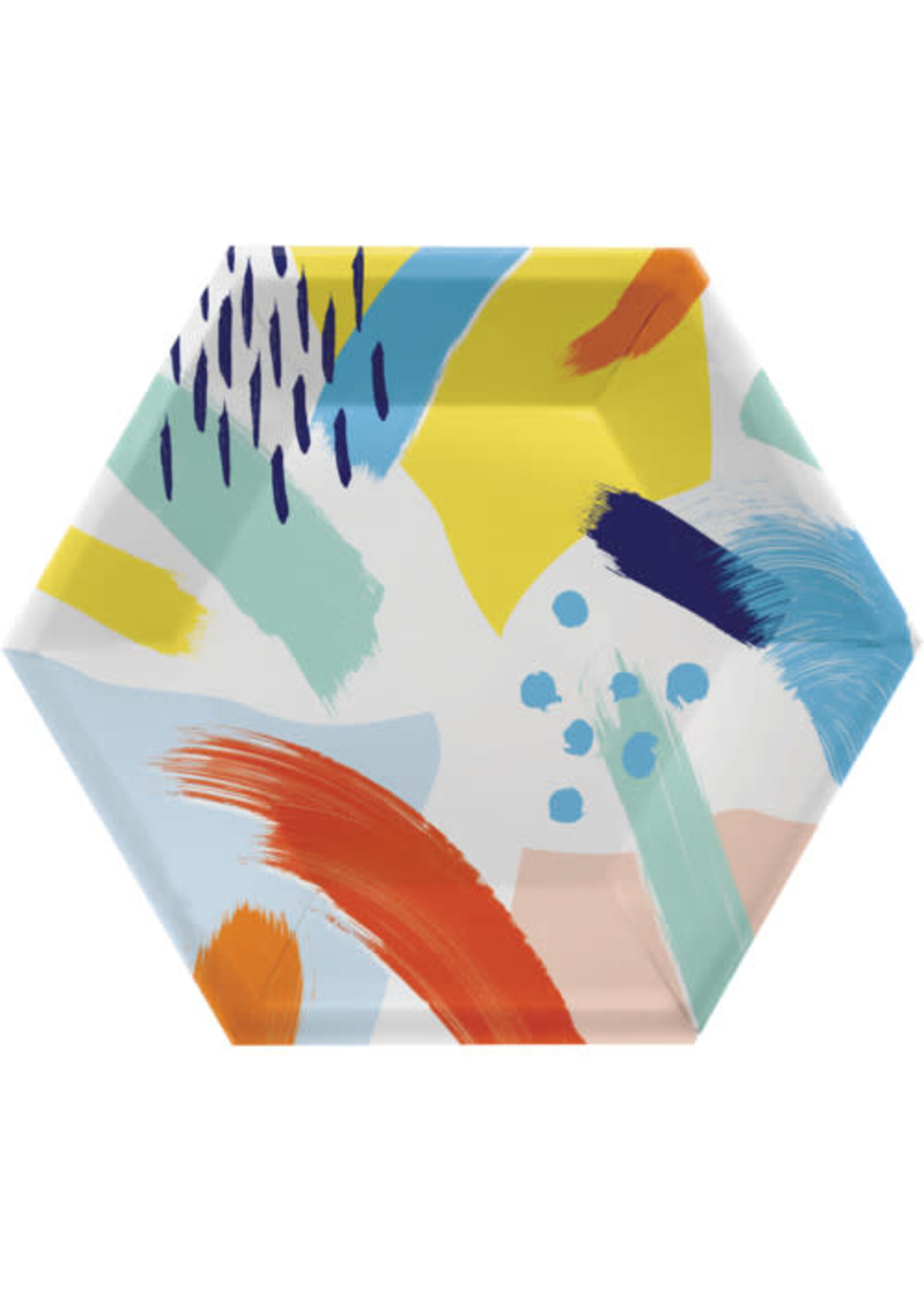 PLATE HEX 8CT ART CLASS