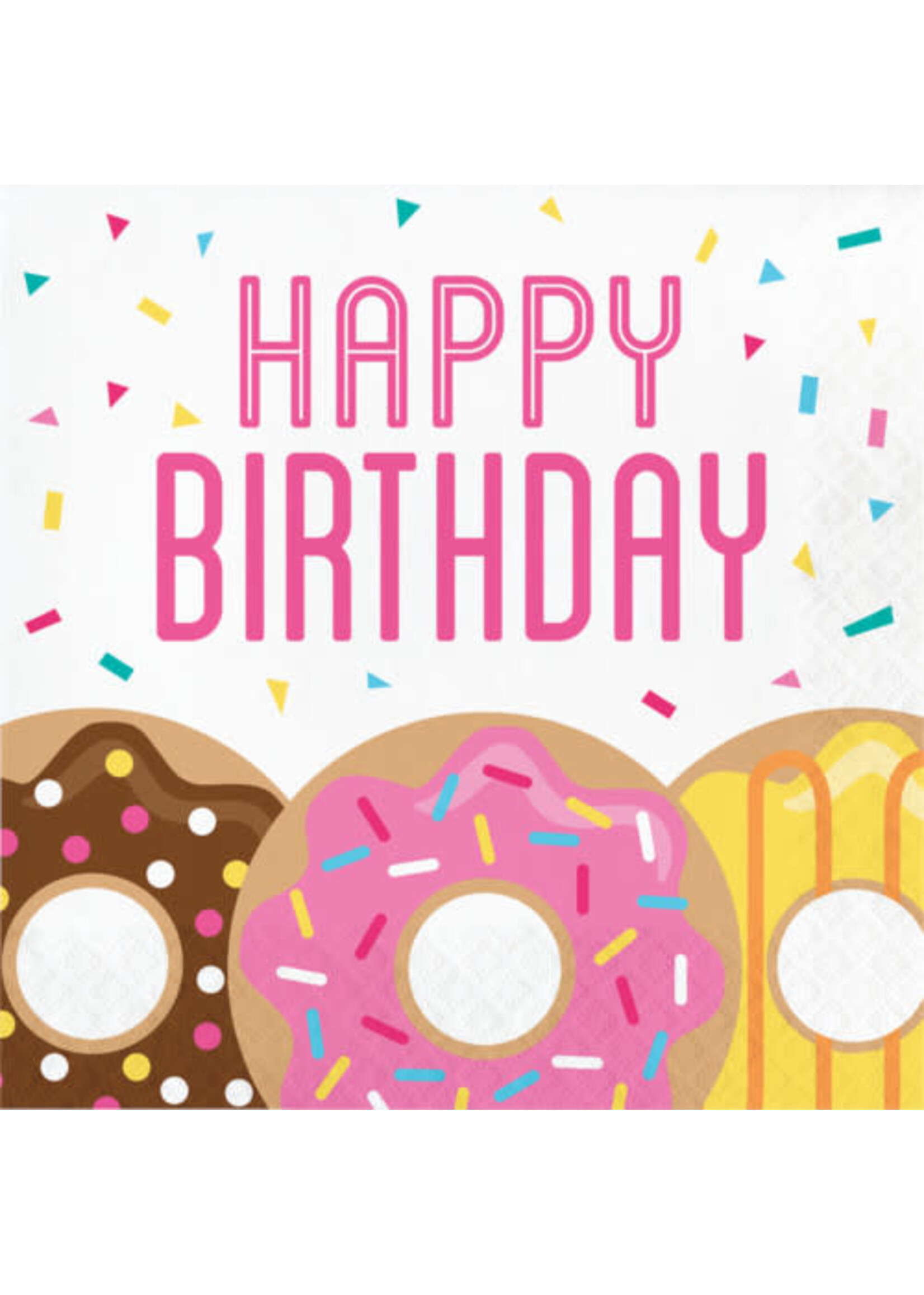 LUNCH NAPKINS 16CT 2P DONUT TIME HBD
