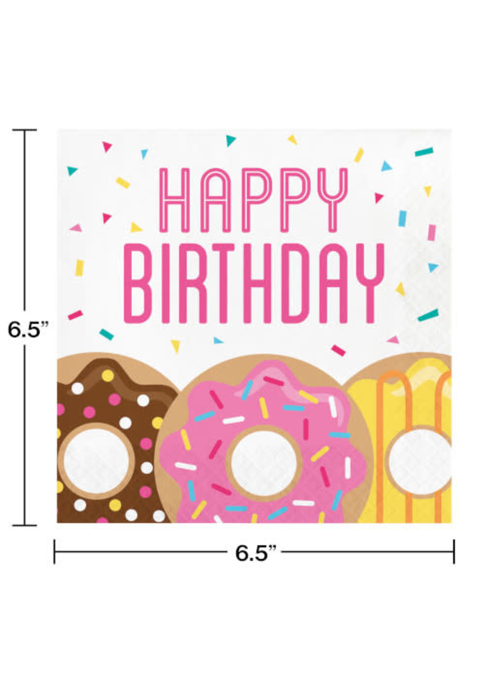 LUNCH NAPKINS 16CT 2P DONUT TIME HBD