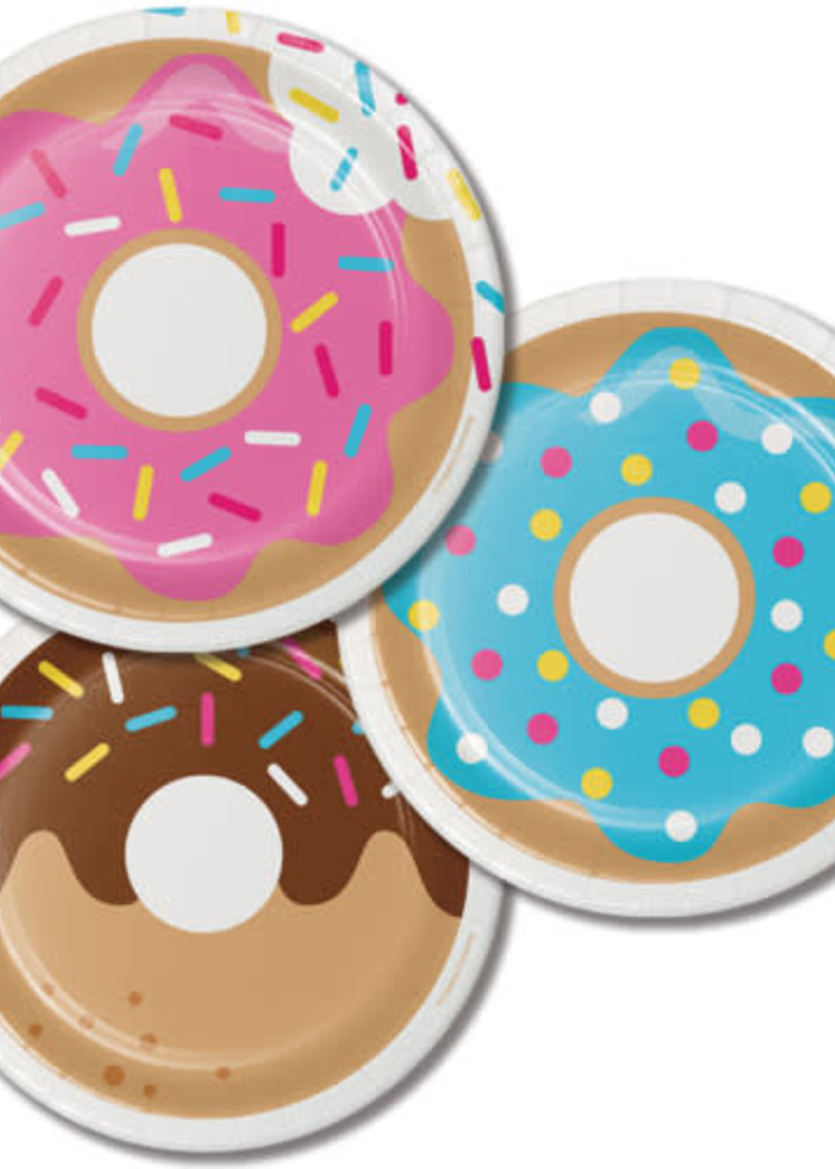 PAPER PLATE 7" 8CT DONUT TIME