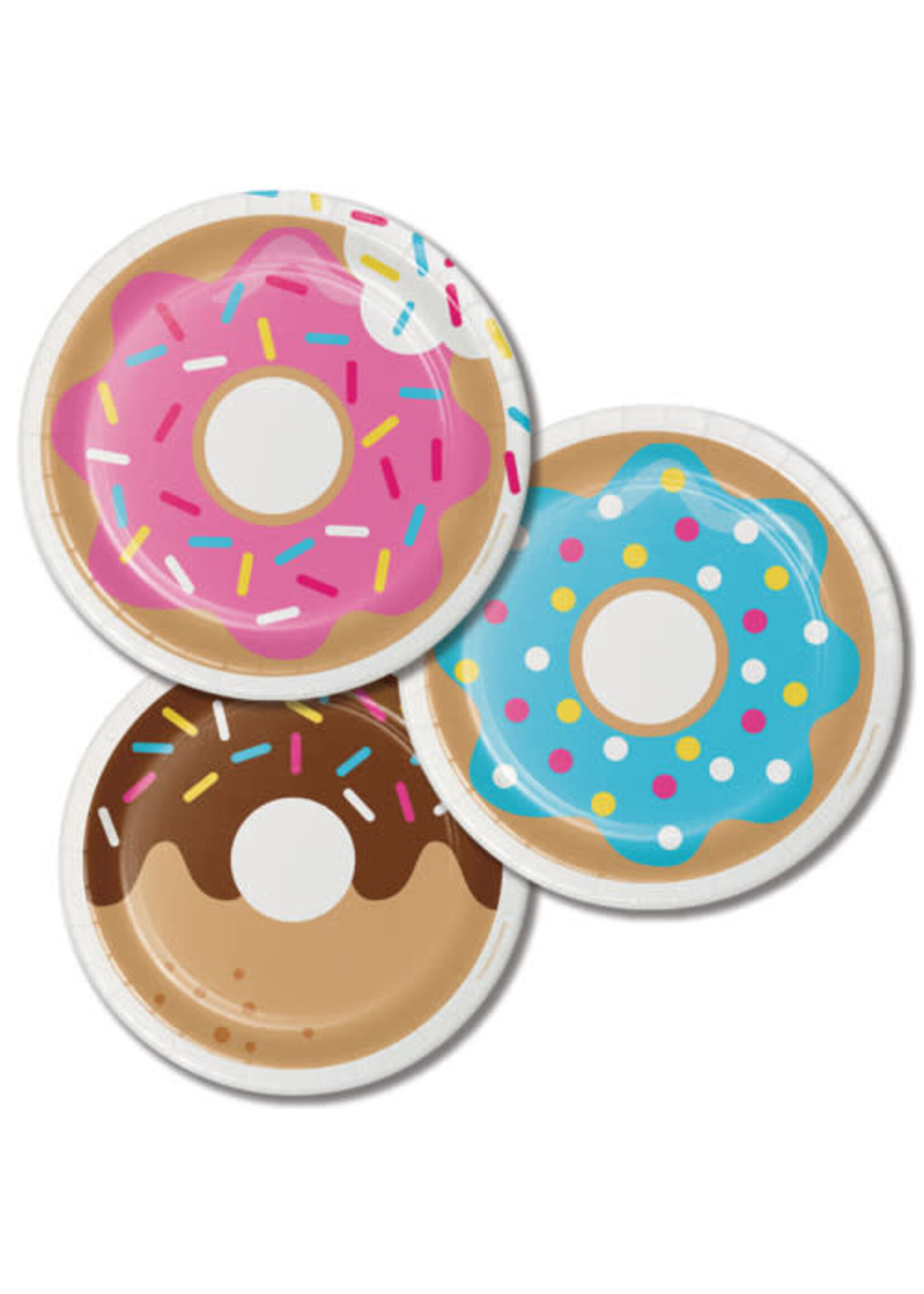 PAPER PLATE 7" 8CT DONUT TIME