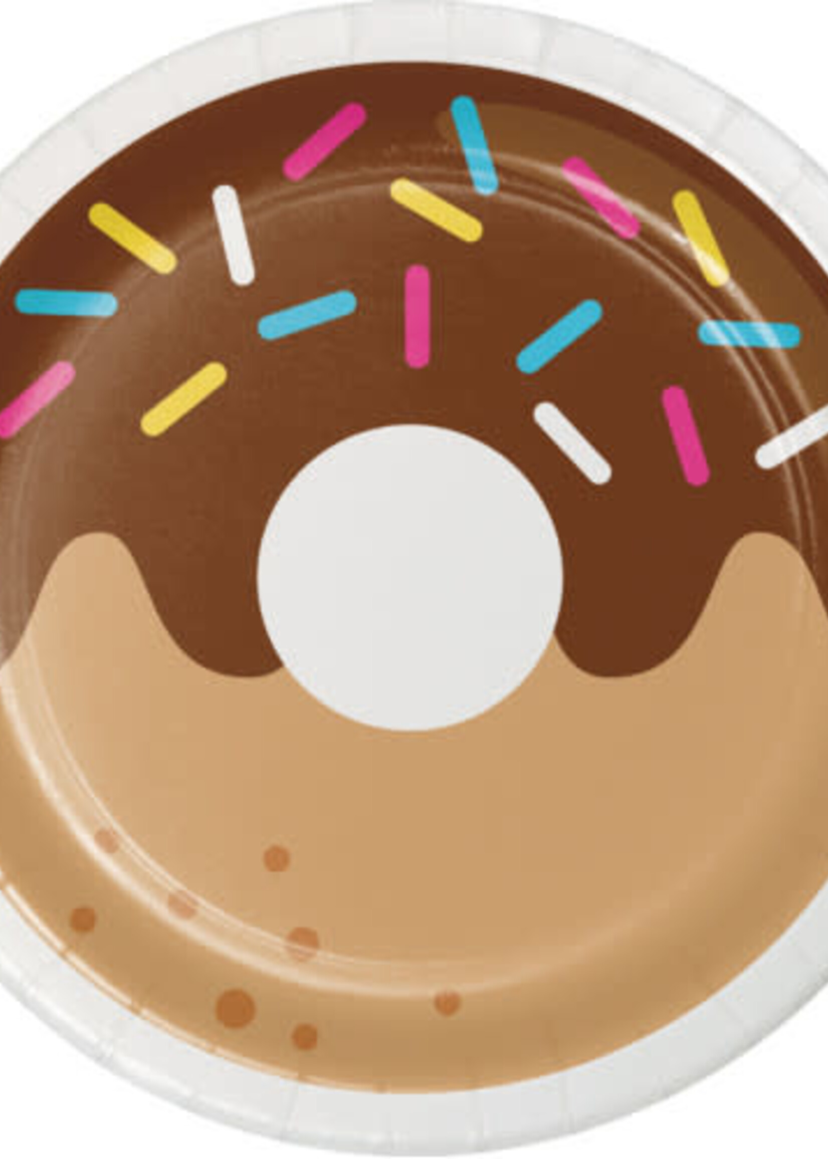 PAPER PLATE 7" 8CT DONUT TIME