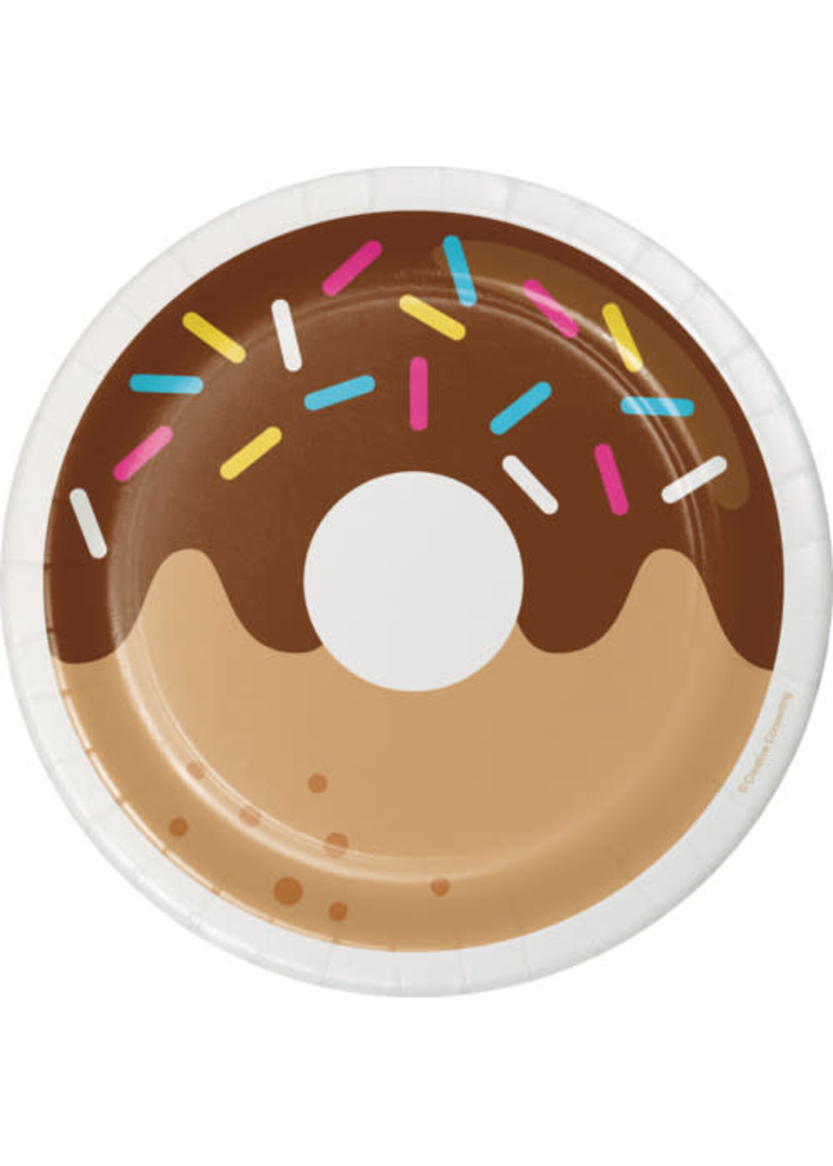 PAPER PLATE 7" 8CT DONUT TIME