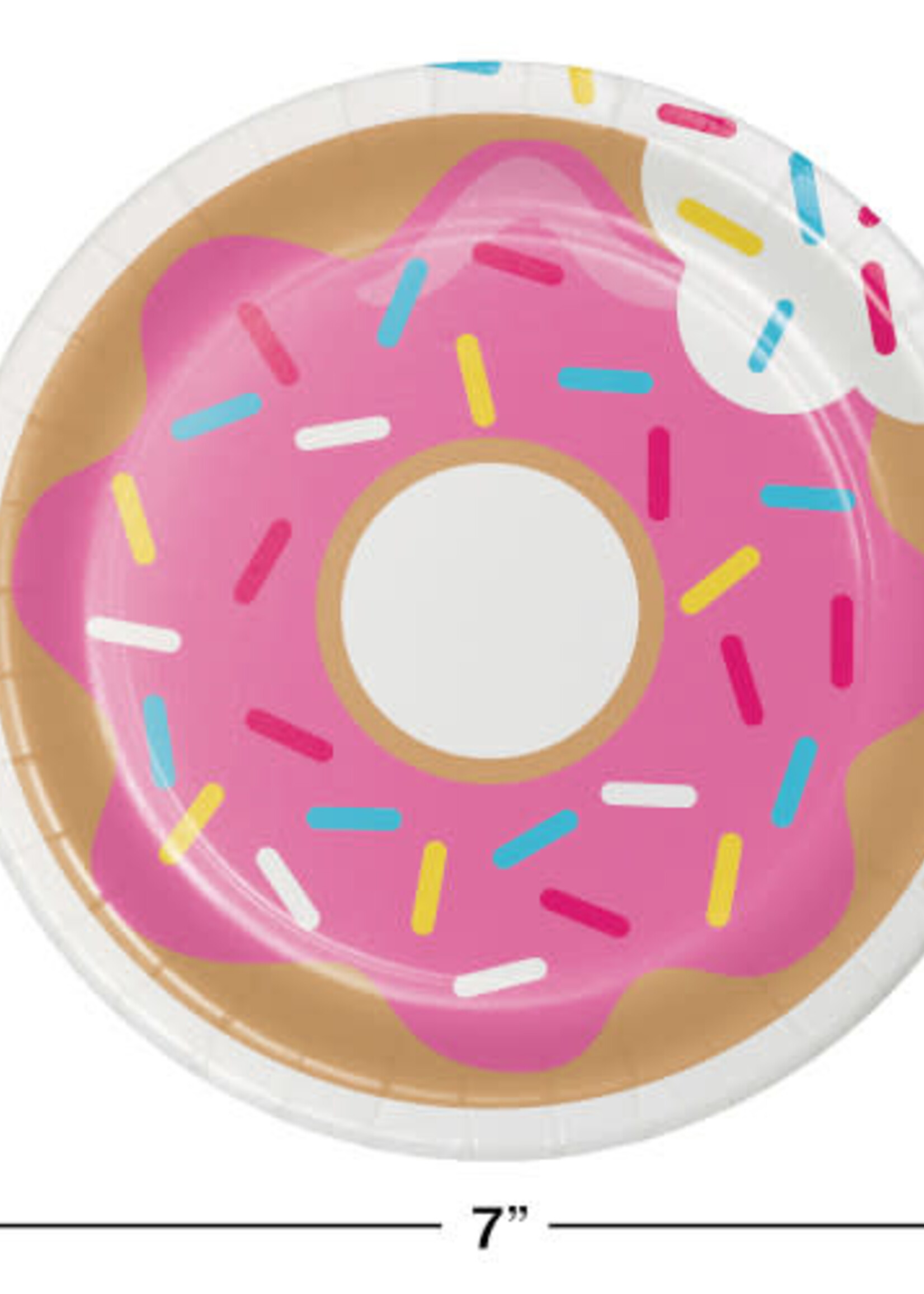 PAPER PLATE 7" 8CT DONUT TIME
