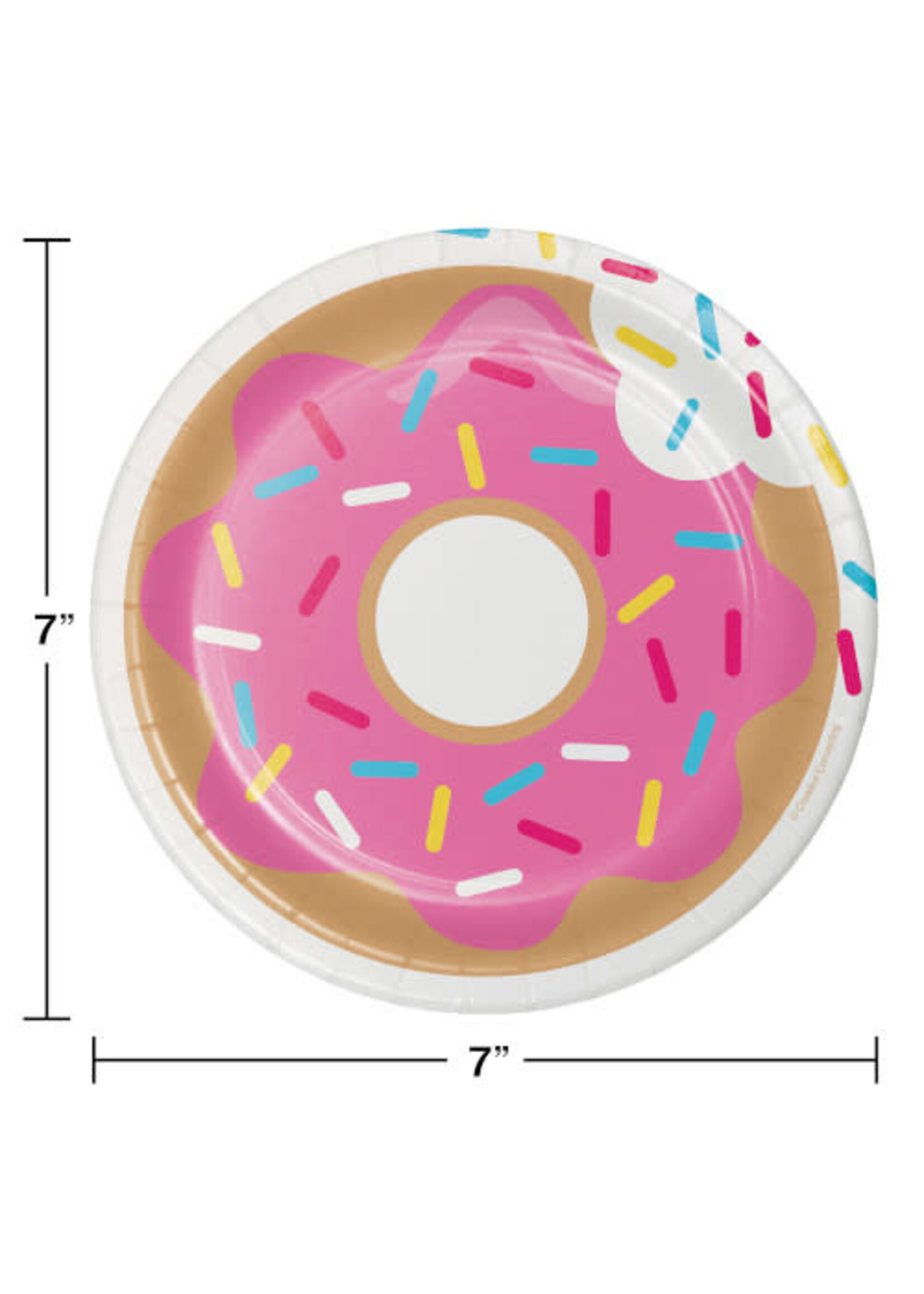 PAPER PLATE 7" 8CT DONUT TIME
