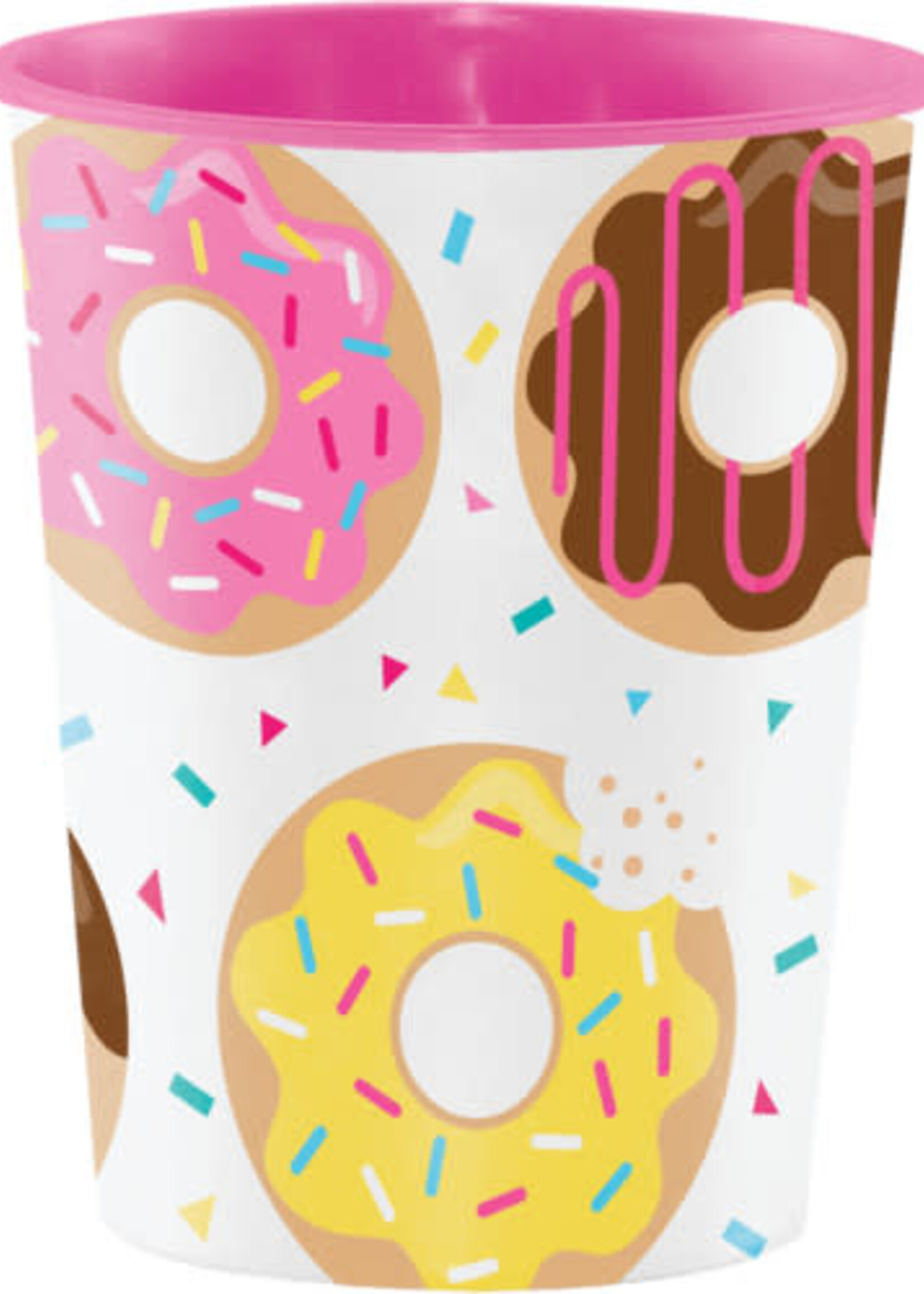 PLASTIC CUPS  16OZ 1CT DONUT TIME
