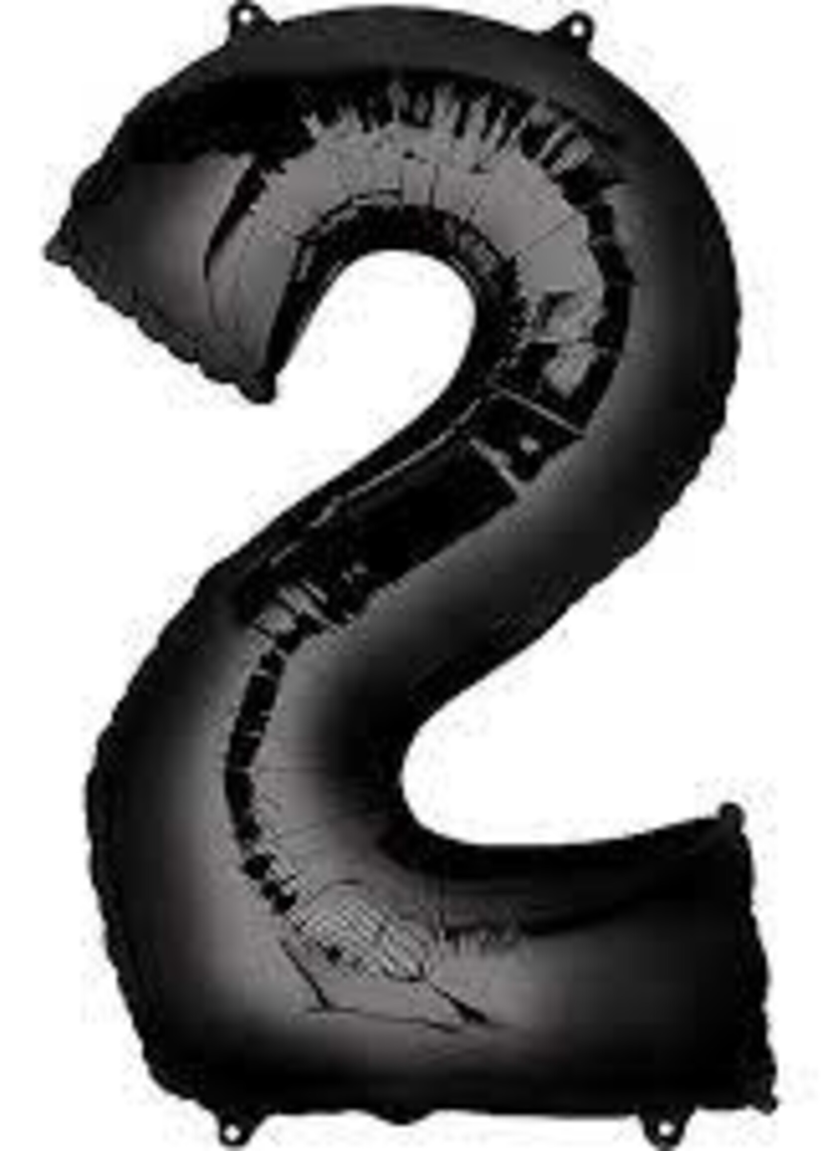 2 BLACK NUMBER BALLOON