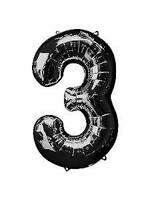 3 BLACK NUMBER BALLOON