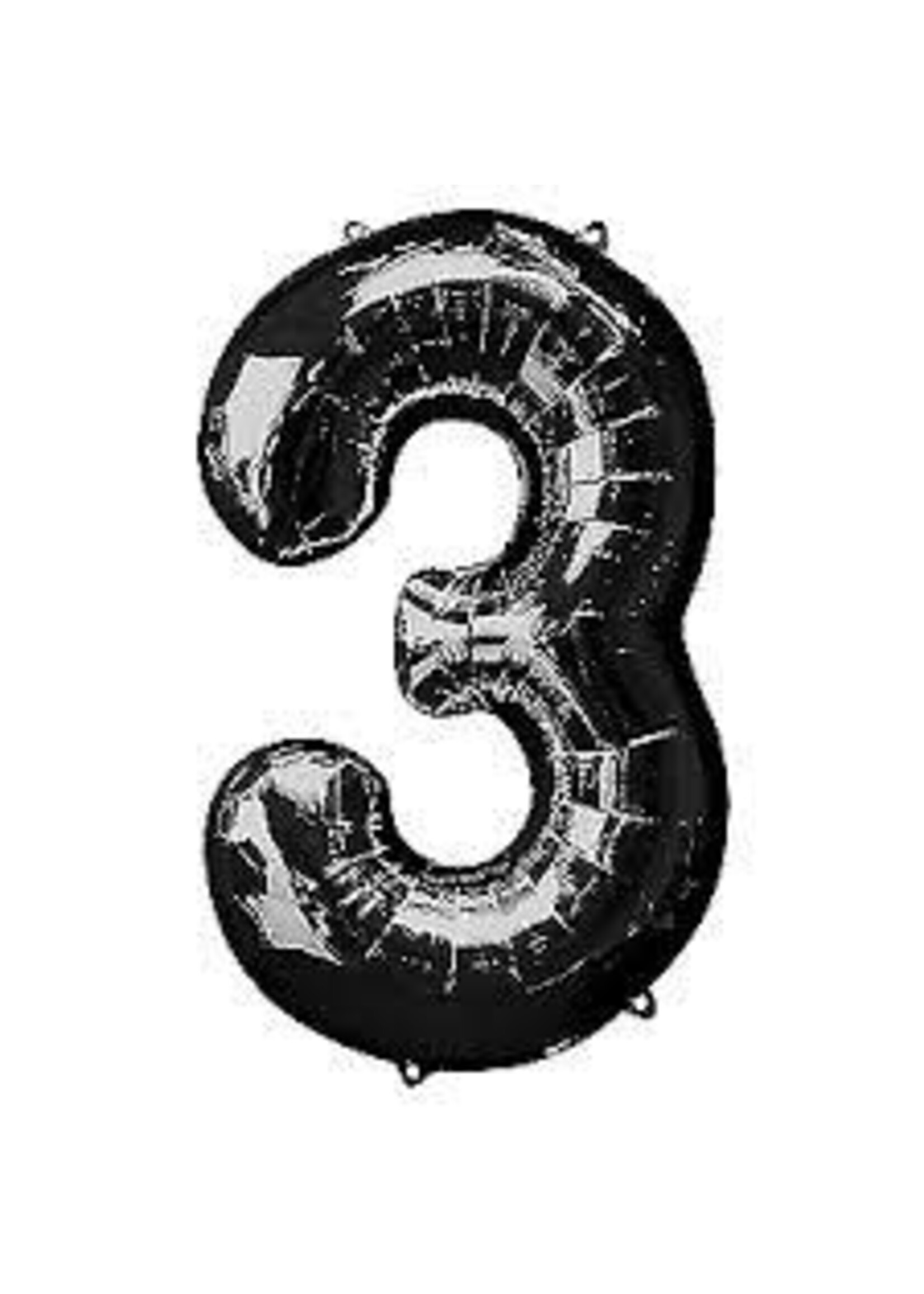 3 BLACK NUMBER BALLOON