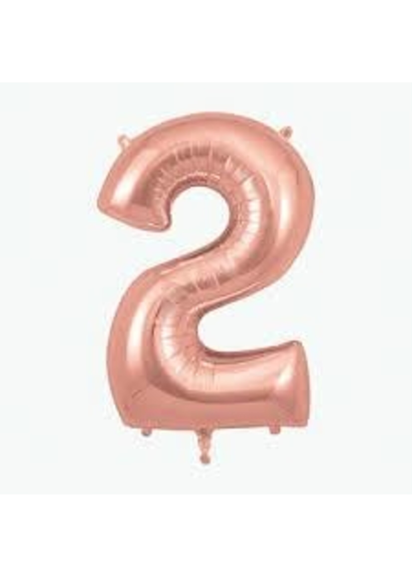 2 ROSE NUMBER BALLOON