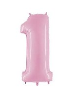 1 BABY PINK NUMBER BALLOON
