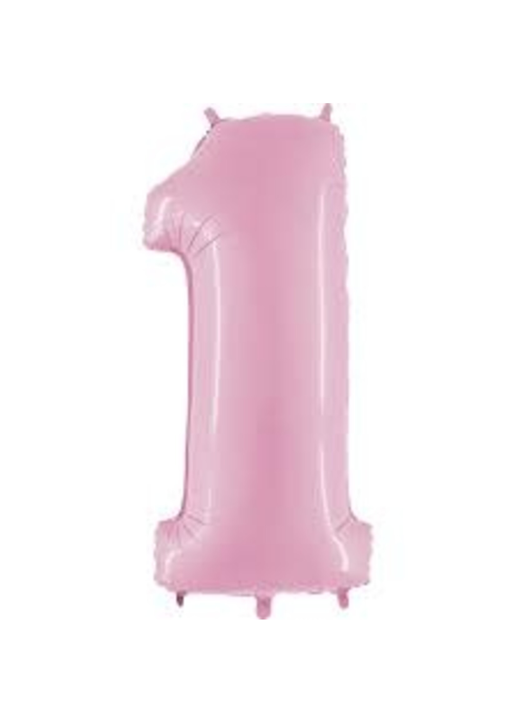 1 BABY PINK NUMBER BALLOON