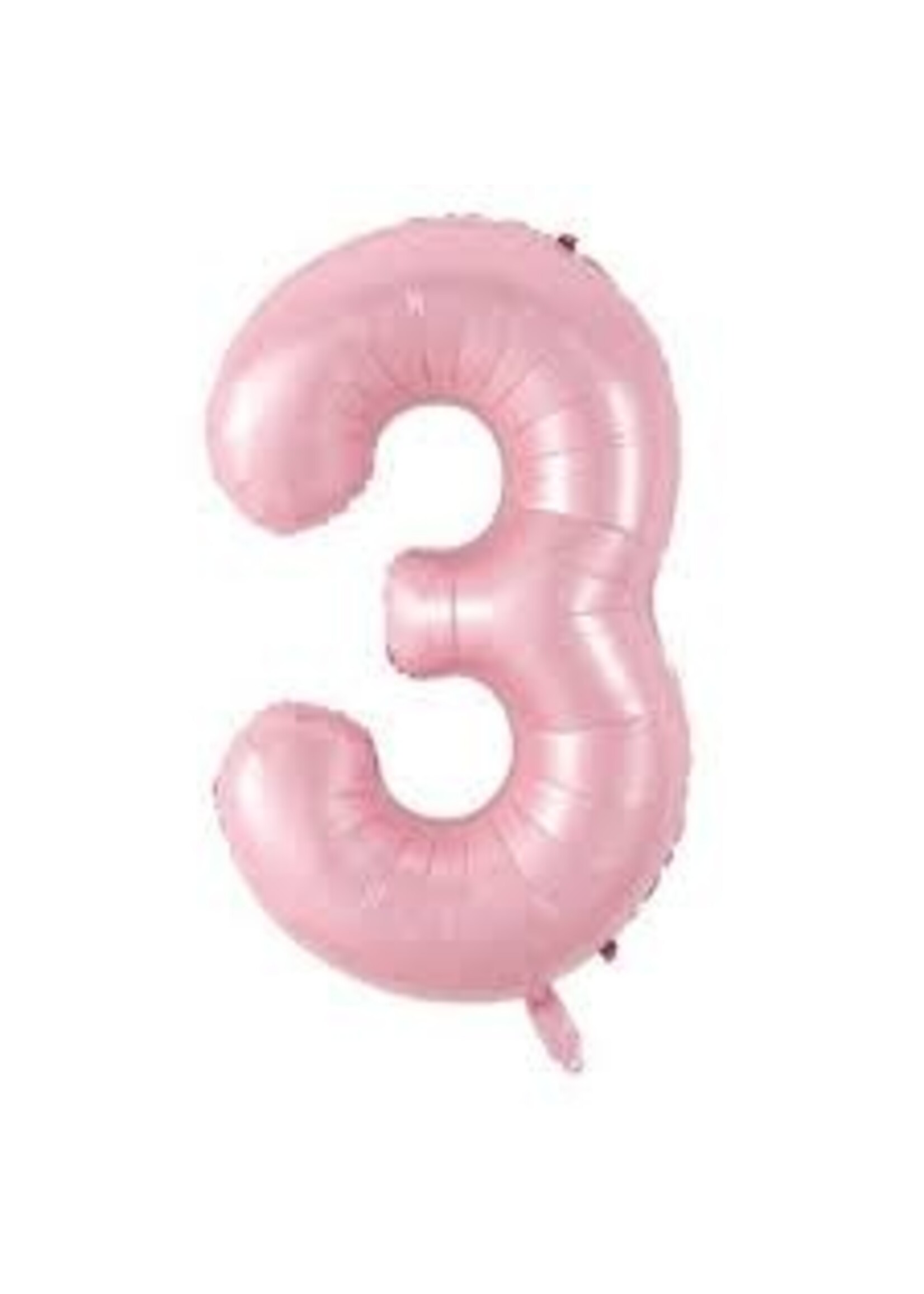3 BABY PINK NUMBER BALLOON