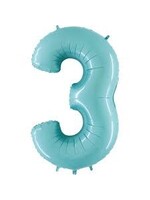 3 BABY BLUE NUMBER BALLOON
