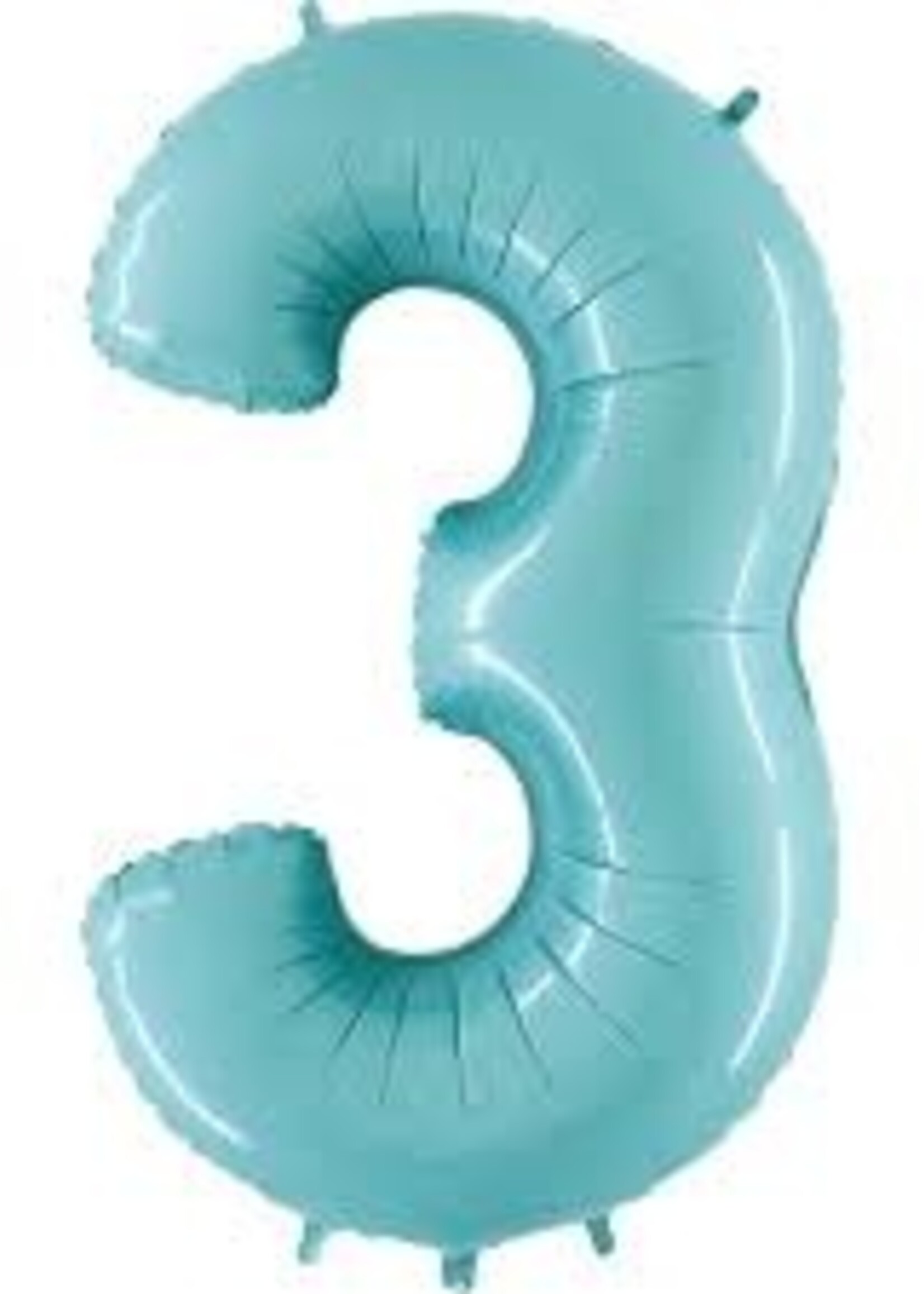 3 BABY BLUE NUMBER BALLOON