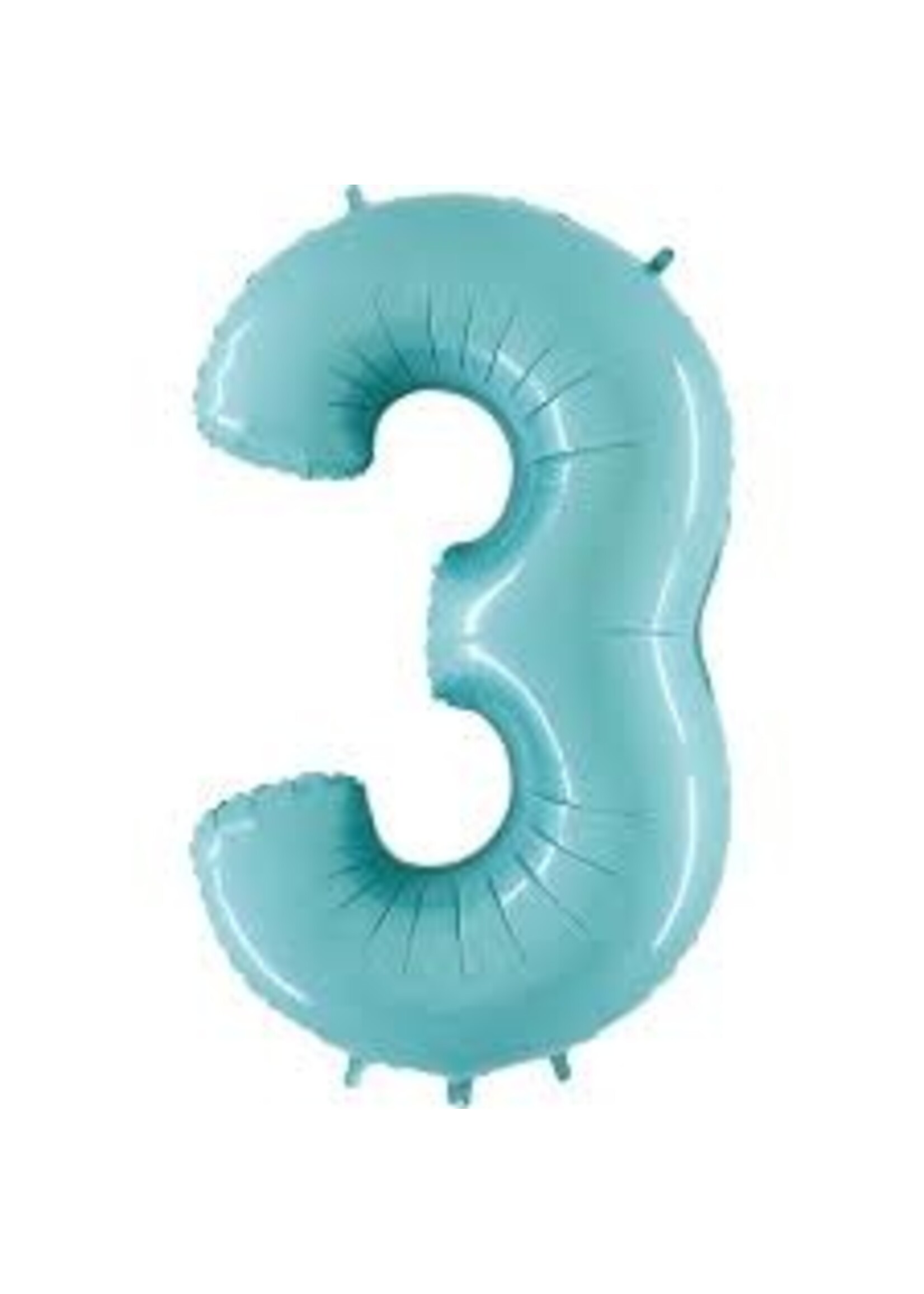 3 BABY BLUE NUMBER BALLOON