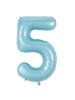 5 BABY BLUE NUMBER BALLOON