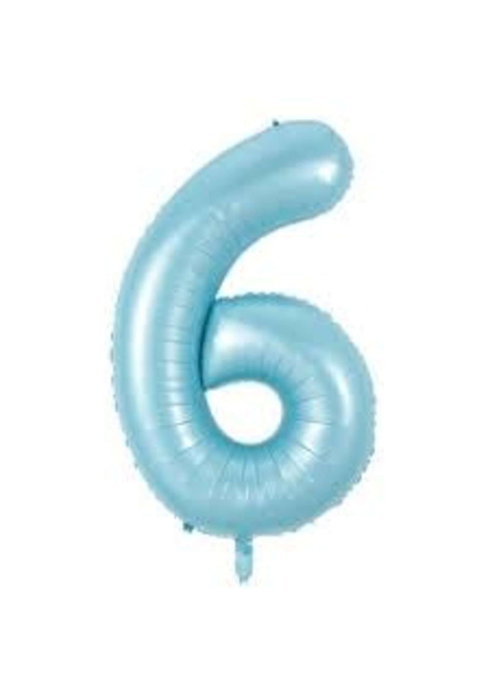 6 BABY BLUE NUMBER BALLOON