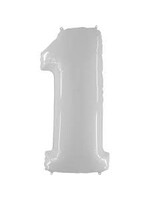 1 WHITE NUMBER BALLOON
