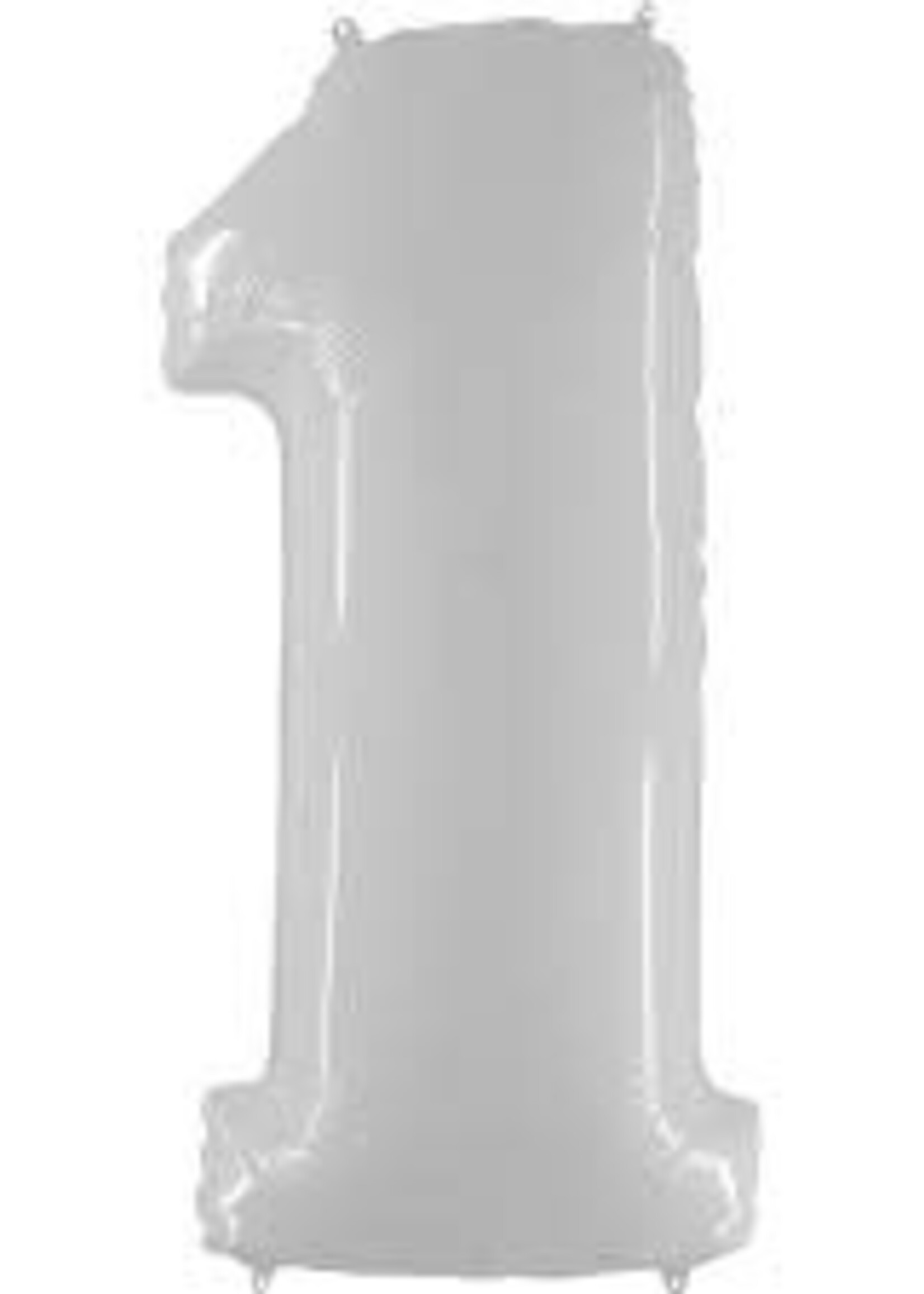 1 WHITE NUMBER BALLOON