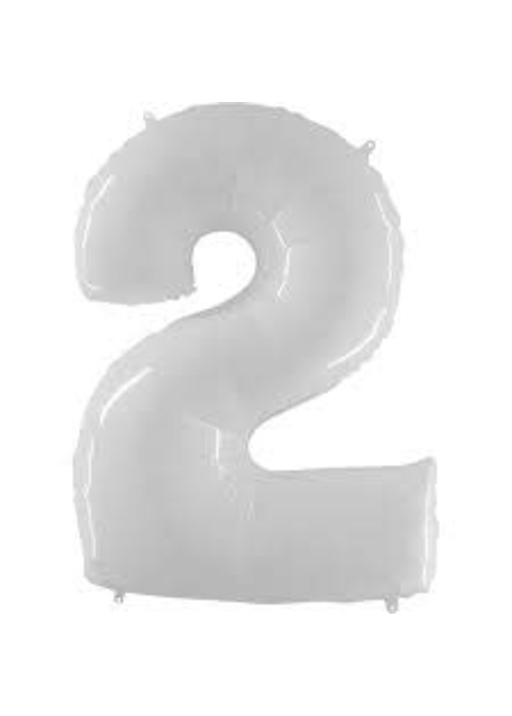 2 WHITE NUMBER BALLOON