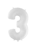 3 WHITE NUMBER BALLOON