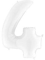 4 WHITE NUMBER BALLOON