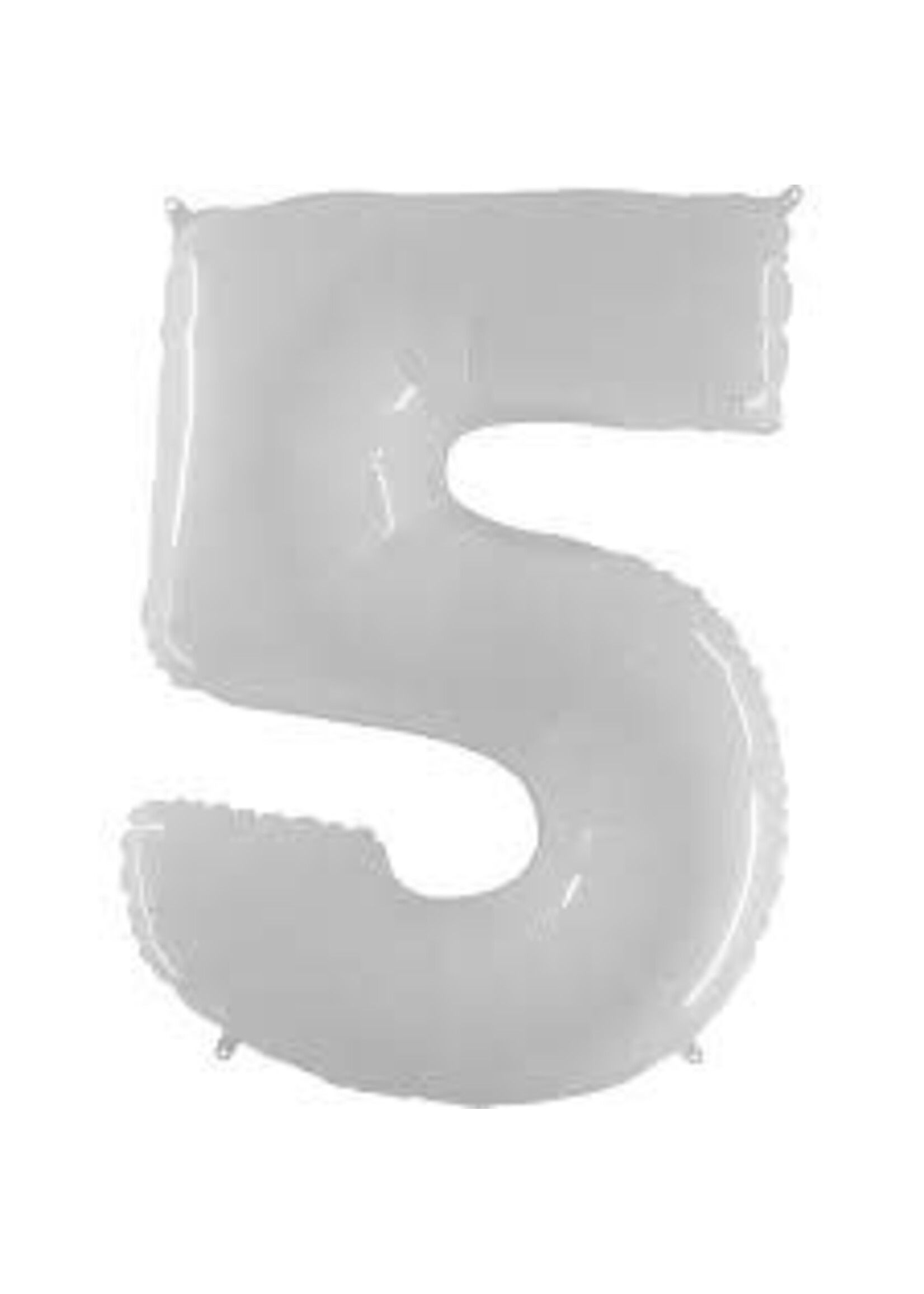 5 WHITE NUMBER BALLOON