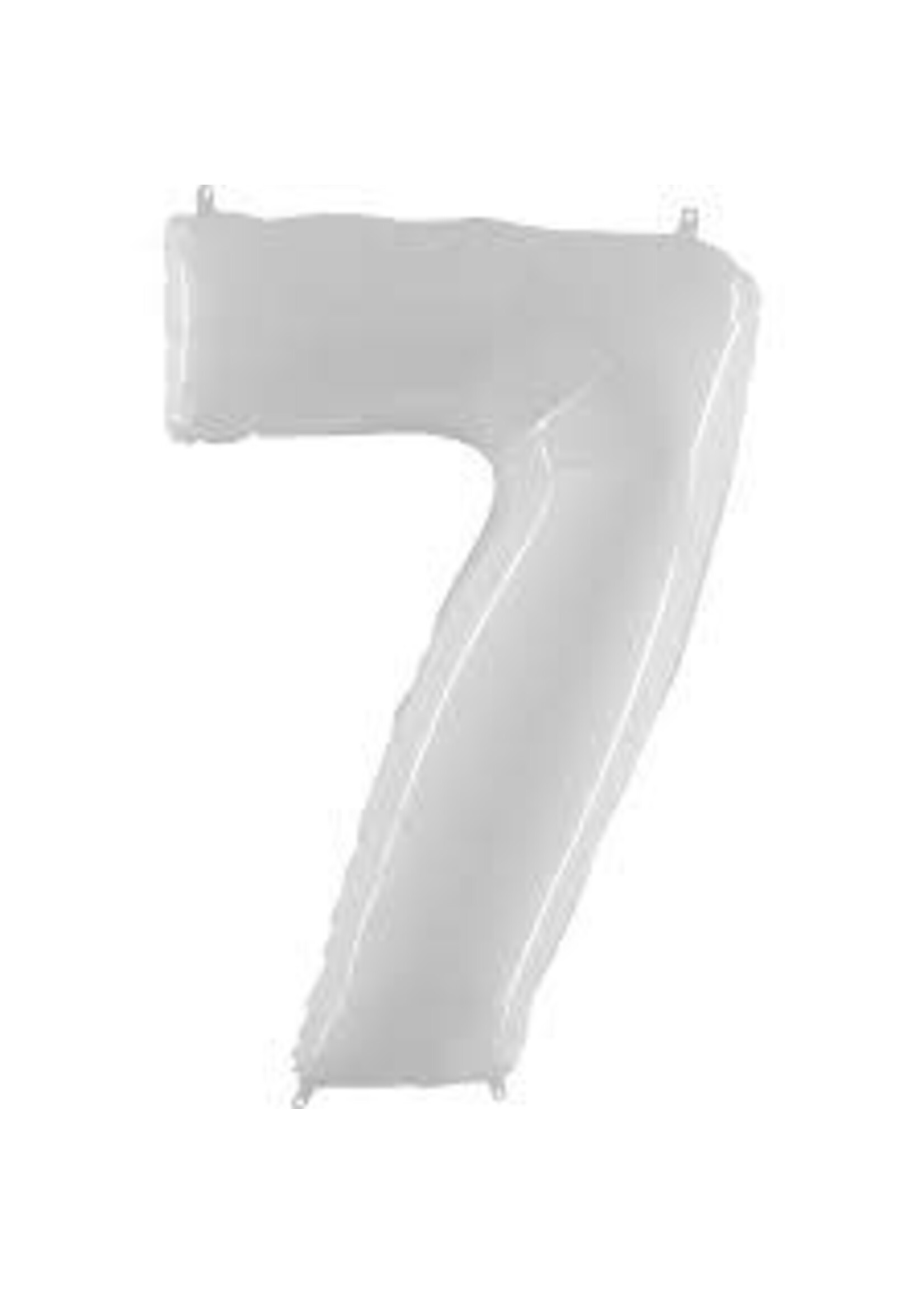 7 WHITE NUMBER BALLOON