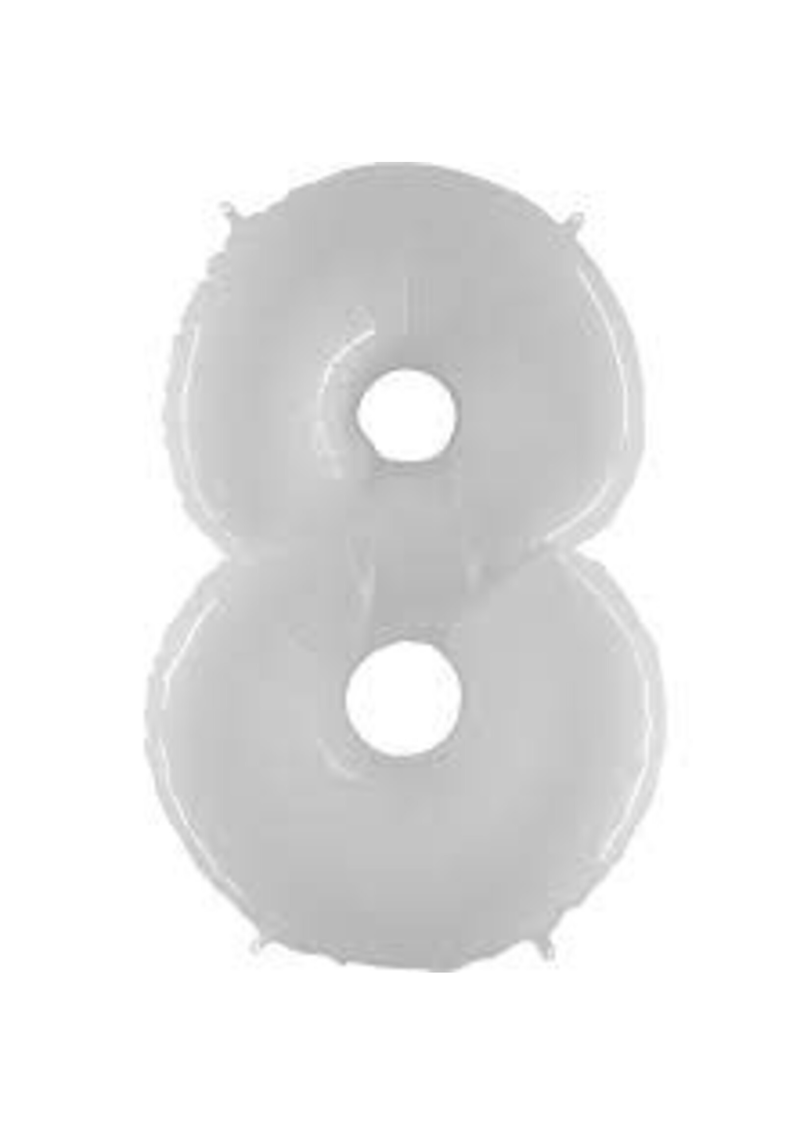 8 WHITE NUMBER BALLOON